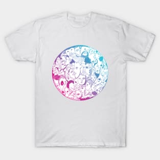 Dual Color Many Faces T-Shirt